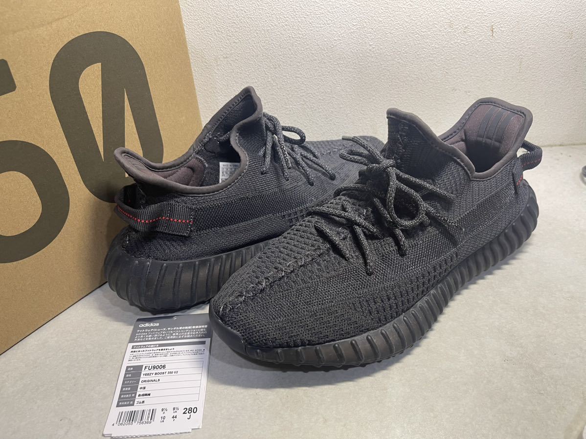 adidas YEEZY BOOST 350 V2 イージーブースト BLACK US10 美品 FU9006_画像1