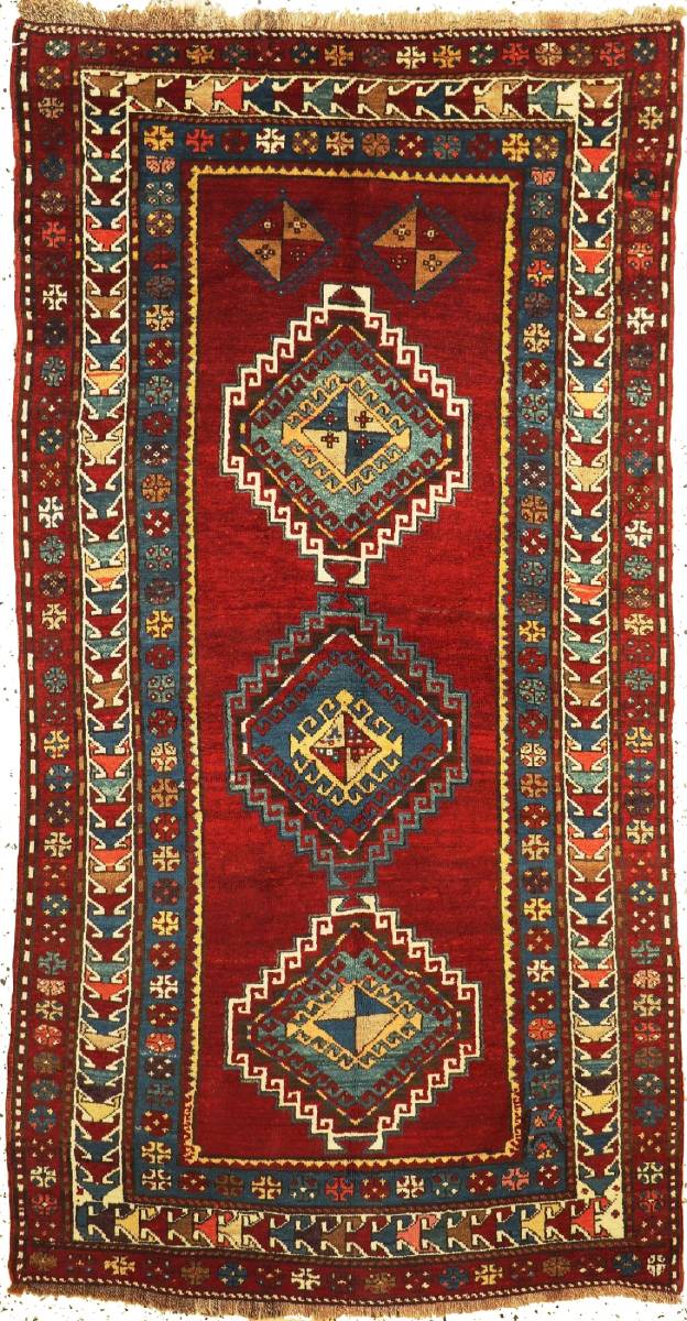 ☆状態良好☆アンティーク カザック、(Kazak Rug) 230 x 122cm ☆状態良好☆アンティーク カザック、(Kazak Rug) 230 x 122cm