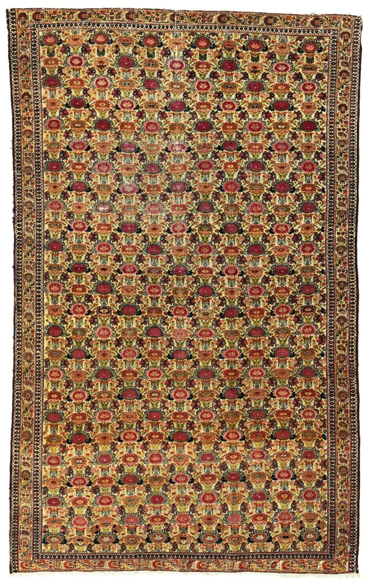 ☆状態良好☆Zil i Sultan 195 x 122 cm ペルシャ、 19世紀後半 ☆状態良好☆Zil i Sultan 195 x 122 cm ペルシャ、 19世紀後半