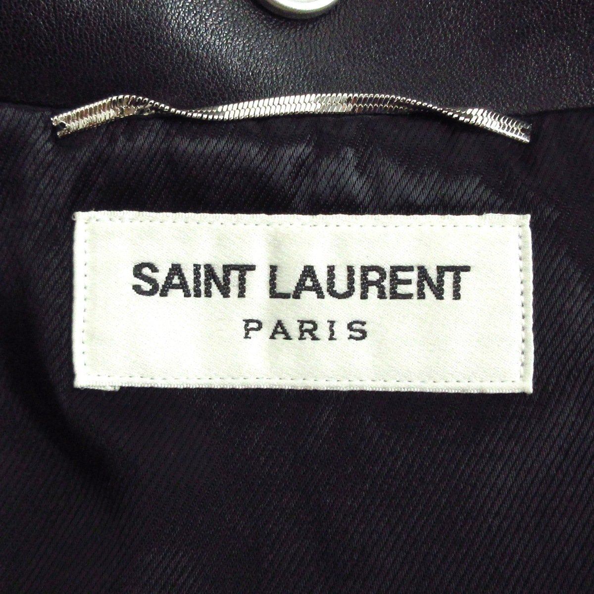 即決　極美品　SAINT LAURENT PARIS サンローランパリ 最高峰　羊革 レザー ライダース バイカージャケット☆F34　GUCCIグッチハンガー付_画像4