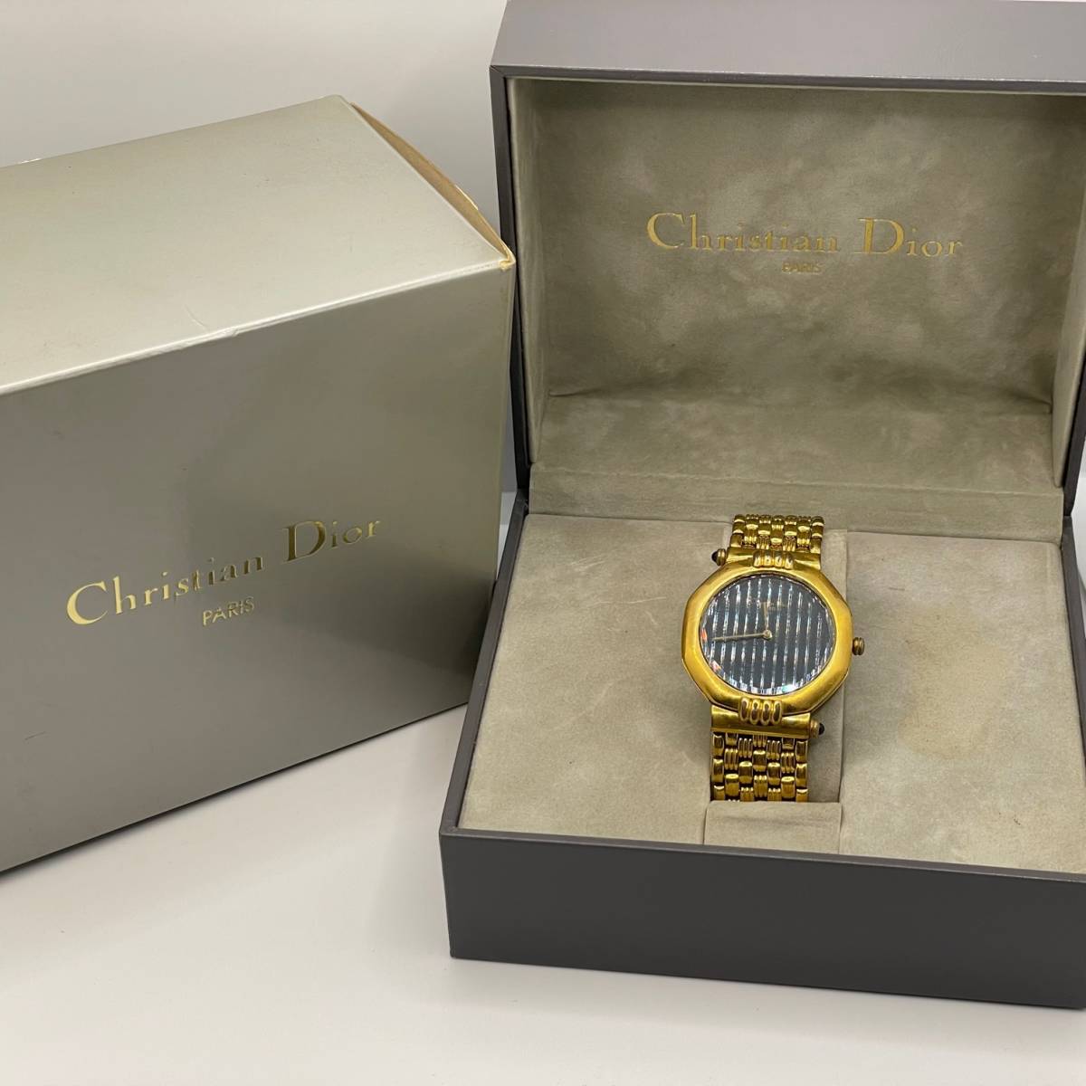 ジャンク品 Christian Dior 腕時計 レトロ Plaque or G 63151 コマあり