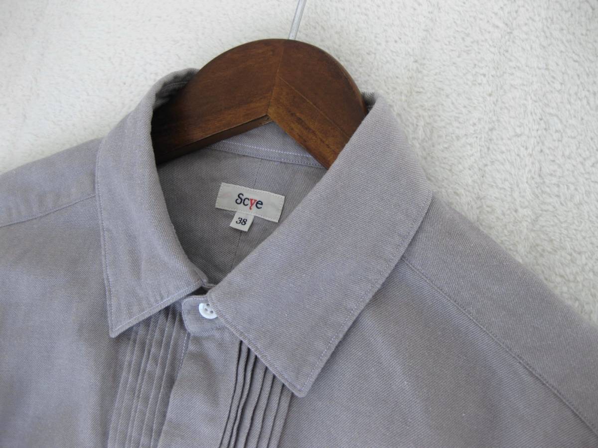 ☆SCYEサイ☆長袖シャツ☆GREY☆コットン☆38(M)☆MADE IN JAPAN_画像3