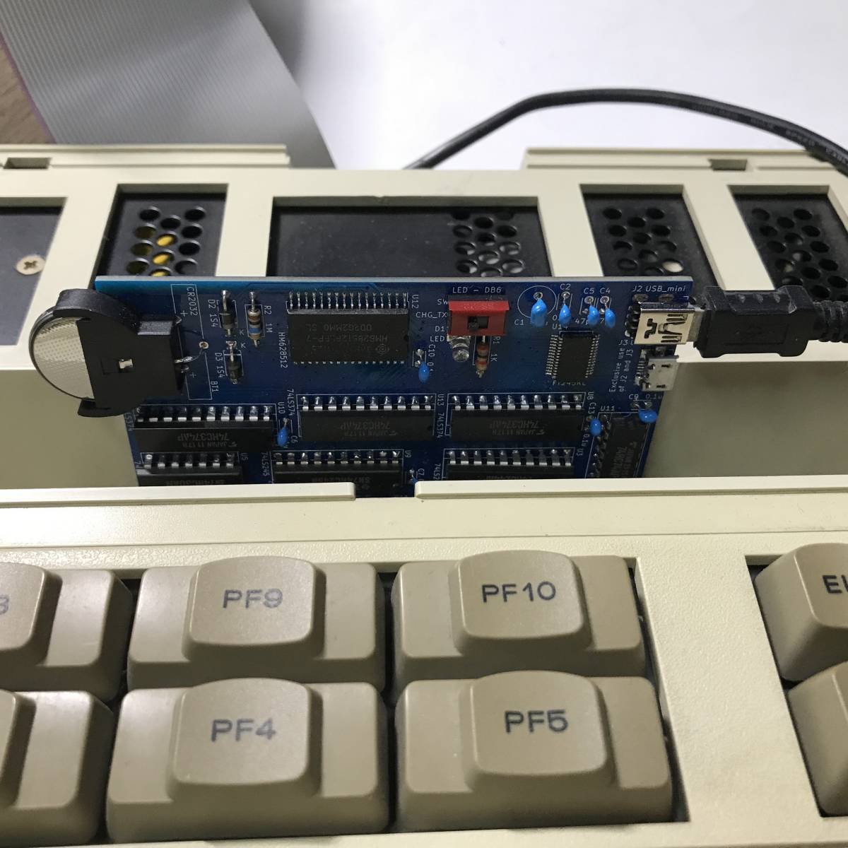 FM-7/77用のFT-245高速通信カード＆512KB RAMディスクカードの合体カード　その２_実装例１