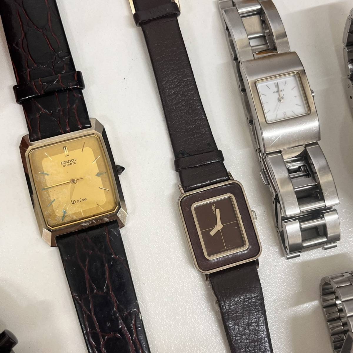 【C-21225a】10個セット 時計おまとめ 腕時計 SEIKO セイコー イヴサンローラン メンズ レディース 時計 不動 可動品 含む 中古 保管品_画像3