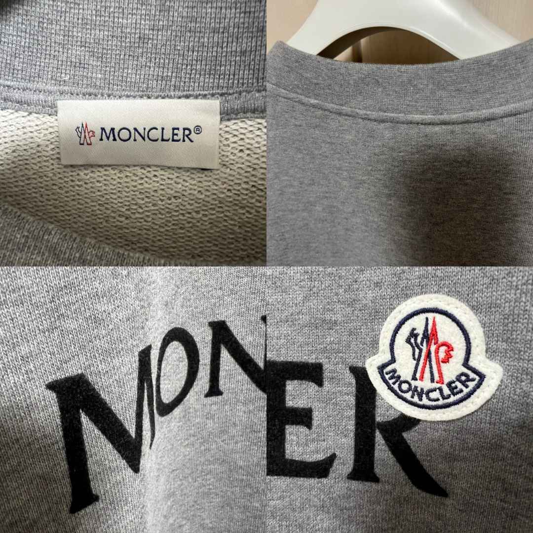 XXLサイズ【未使用】MONCLER レタリングロゴ スウェット　グレー色　Grey　トレーナー 正規品　◆定価９万円◆_画像7