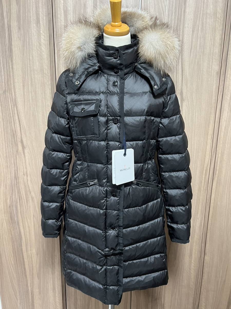 Lサイズ【未使用】MONCLER HERMIFUR Fox fur TG3　ブラック　黒色　正規品　◆定価36万円◆　大人気フォックスファー