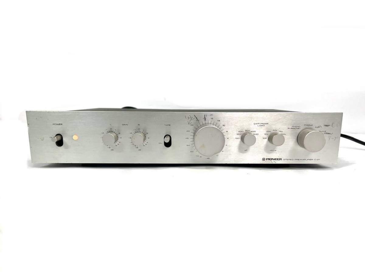 【通電確認済】PIONEER/パイオニア C-21 ステレオプリアンプ オーディオ機器 STEREO PREAMPLIFIER (42685A2)_画像1