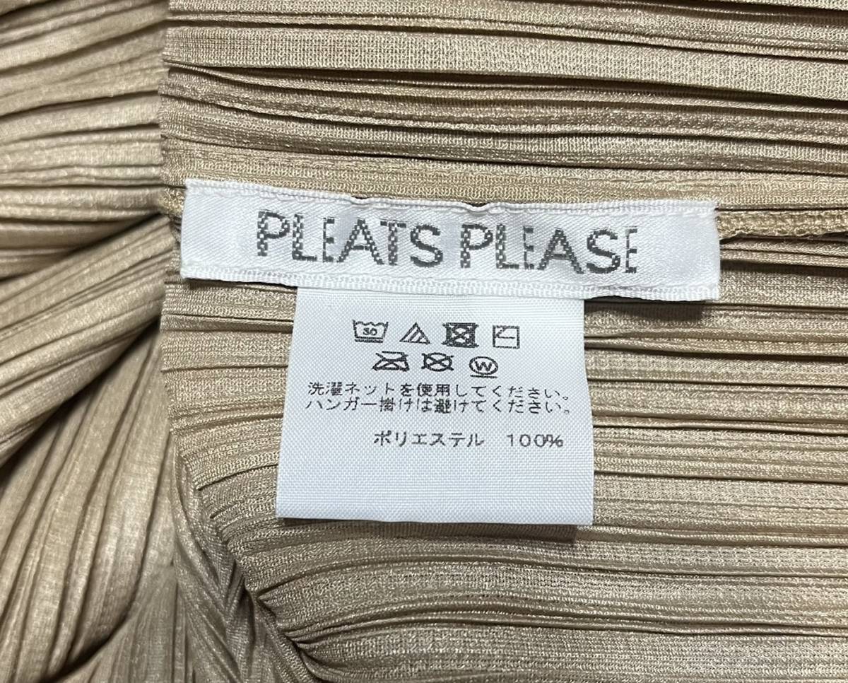 プリーツプリーズ PLEATS PLEASEカットソチュニック、ミニワンピース イッセイミヤケ　三宅一生 ベージュ PP13-JK582_画像8