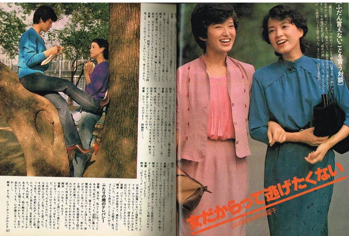 S3263 shining star 1979 year Showa era 54 year Leotard . rice field ... Yamaguchi Momoe .... Sakura rice field .. takada ... Ooba Kumiko Ishino Mako Star motion . Yamaguchi Momoe . tree ..