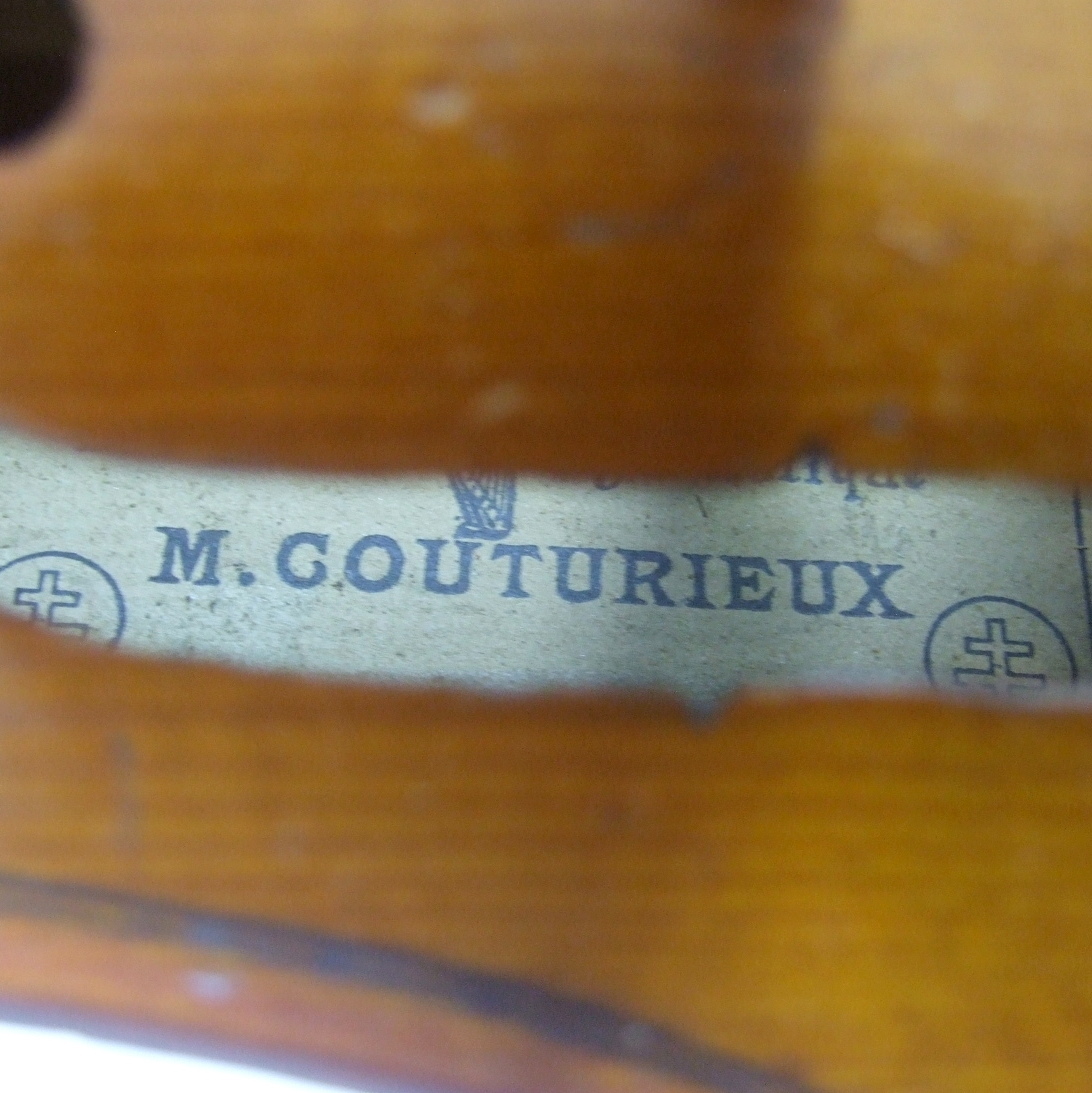 メンテ済 フランス製 M COUTURIEUX 4/4サイズ ca.1920 明るく真のある音色 フレンチ モダンバイオリン 送料無料_画像10