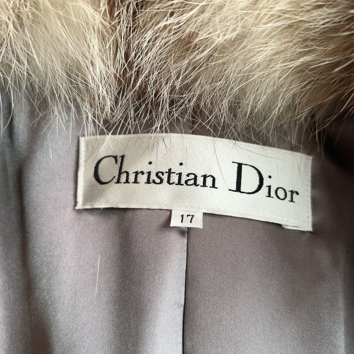 極美品*クリスチャンディオール Christian Dior 高級素材ベビーアルパカ 毛皮コート リアルファー ショール 大きいサイズ17号 2XL_画像9