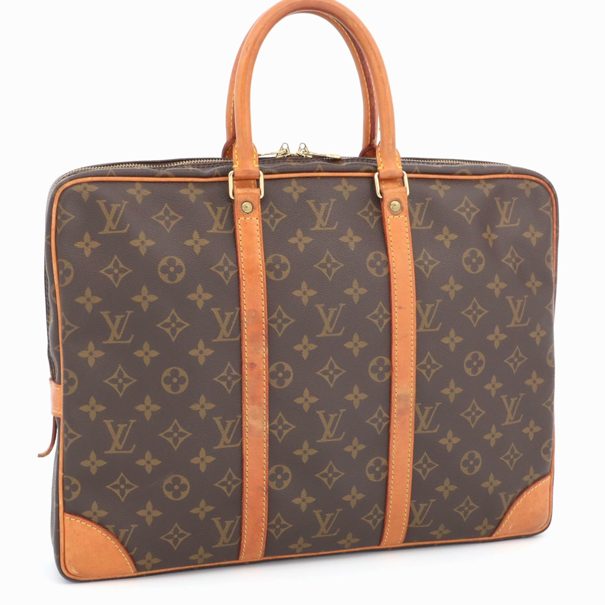 ルイヴィトン LOUIS VUITTON モノグラム ポルトドキュマン ヴォワヤージュ ビジネスバッグ ハンドバッグ ブラウン レザー メンズ M53361_画像1