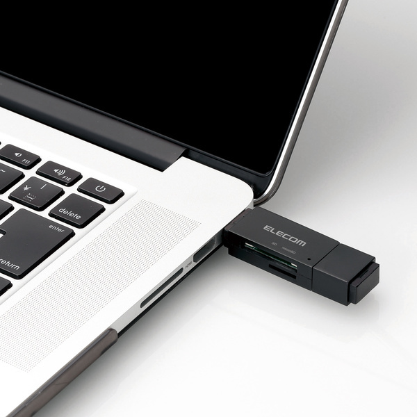 スマホ・タブレット用メモリリーダライタ USB[microB]とパソコンにも接続できるUSB[A]の両方を備えた直挿しタイプ: MRS-MBD09BK_画像5