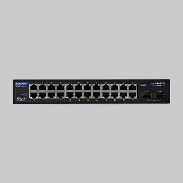 1000BASE-T対応24ポートWebスマートスイッチ メタル筐体/内蔵電源 業務ネットワークに最適な全ポート1Gbps対応: EHB-SG2C24_画像3