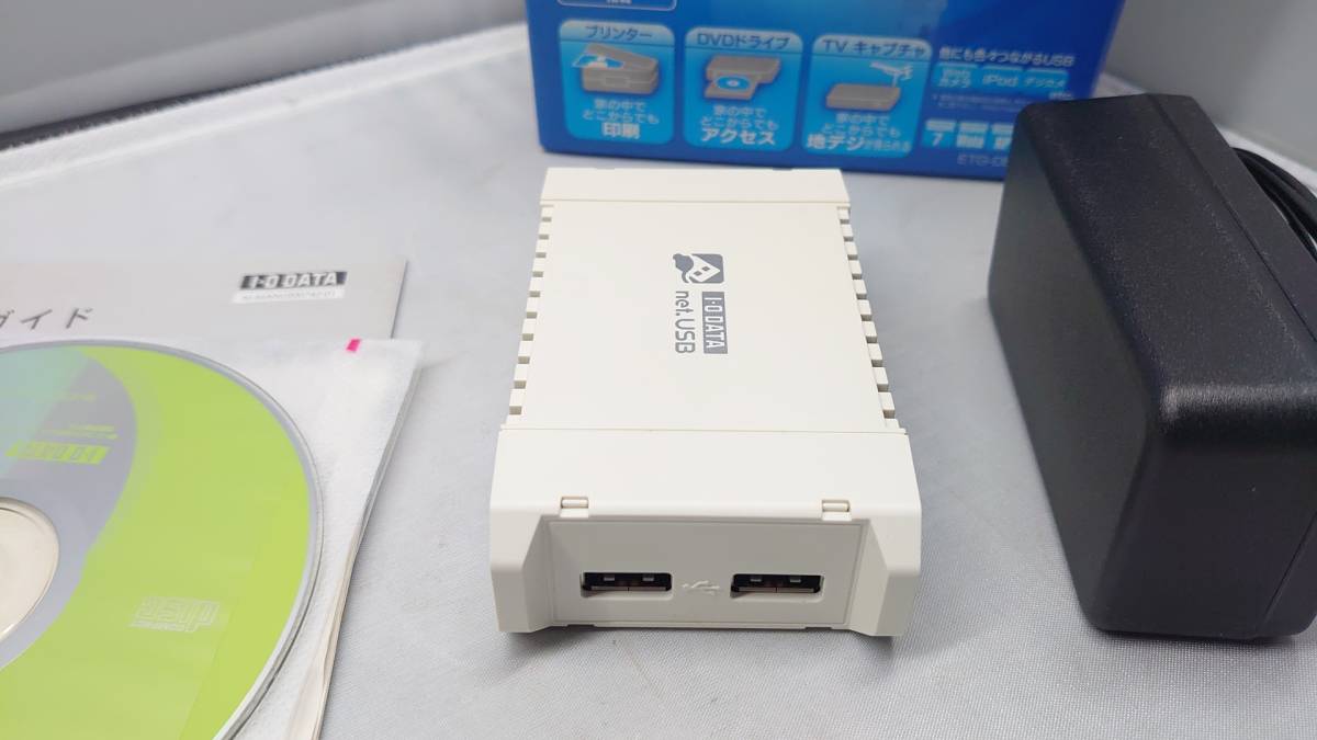 美品 I-O DATA ETG-DS/US USB LAN デバイスサーバー プリントサーバー機能搭載 みんなで共有 アイオーデータ_画像2