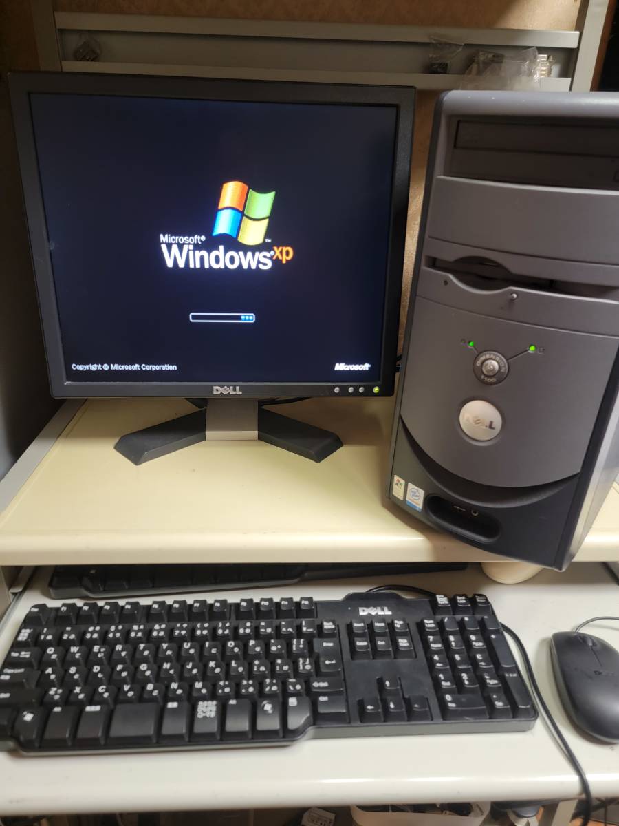 17型 WindowsXP DELL DIMENSION1100 eleron 2.53GHz/160GB/2GB/DVD XPパソコン 中古 動作確認済 デスクトップ 法人モデル モニター付き_画像1