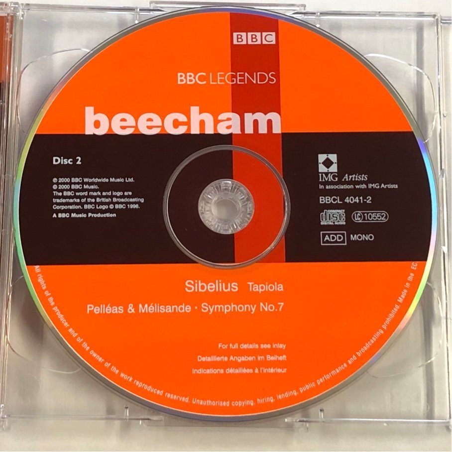 ☆ビーチャム ロイヤル・フィル シベリウス 交響曲第4番 第7番 他 BBC LEGENDS BBCL 4041-2 2CD_画像4
