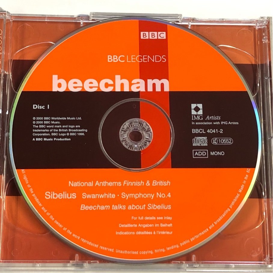 ☆ビーチャム ロイヤル・フィル シベリウス 交響曲第4番 第7番 他 BBC LEGENDS BBCL 4041-2 2CD_画像3