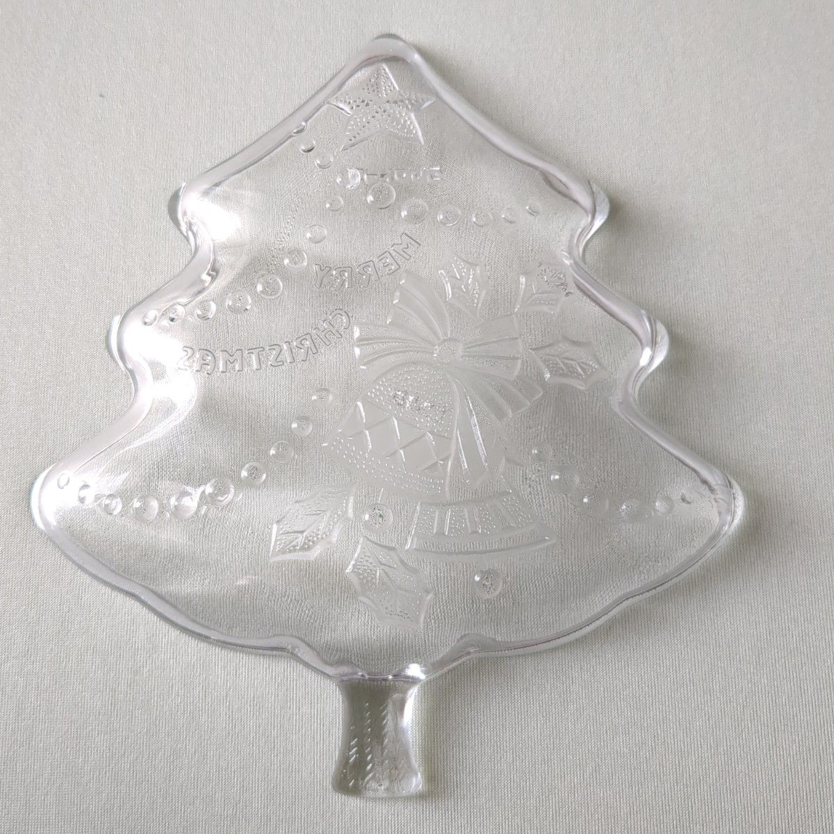 クリスマス仕様　ガラス皿　クリスマスツリー型皿　皿　デザート皿 　プレート　食器