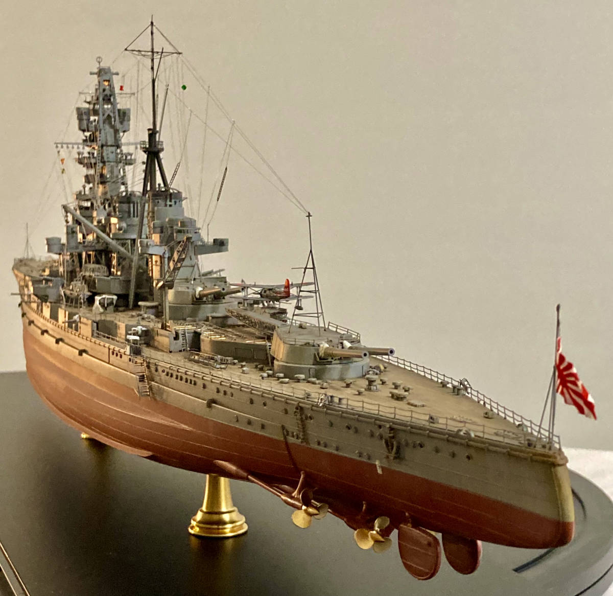 フジミ　1/350 帝国海軍戦艦「榛名』改装仕様　スクラッチ追加製作作品　ケース付属_画像8