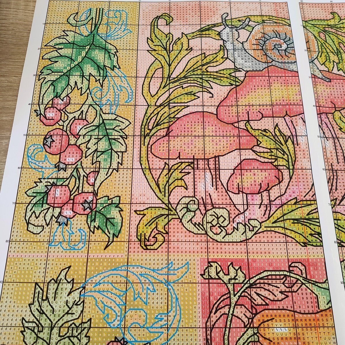 クロスステッチキット Elements of autumn 秋 キノコ モチーフ 14CT 34×46cm 図案印刷あり 刺繍