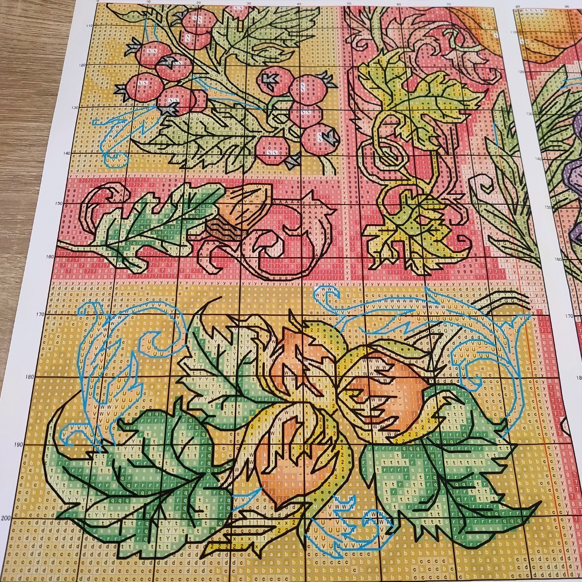 クロスステッチキット Elements of autumn 秋 キノコ モチーフ 14CT 34×46cm 図案印刷あり 刺繍