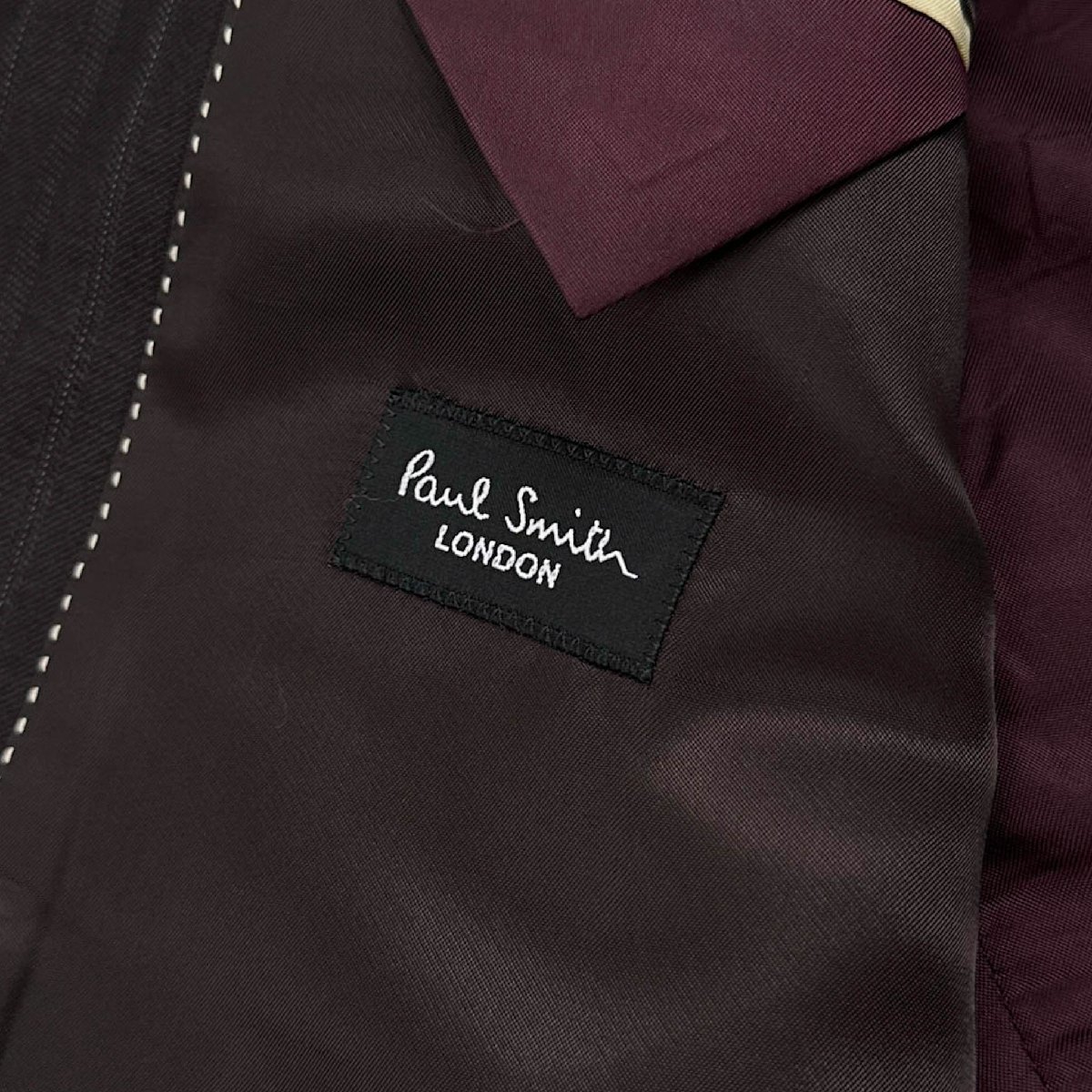 Paul Smith ポールスミス × Loro Piana SUPER120's ストライプ テーラードジャケット ブレザー L / ダークブラウン メンズ 日本製_画像6