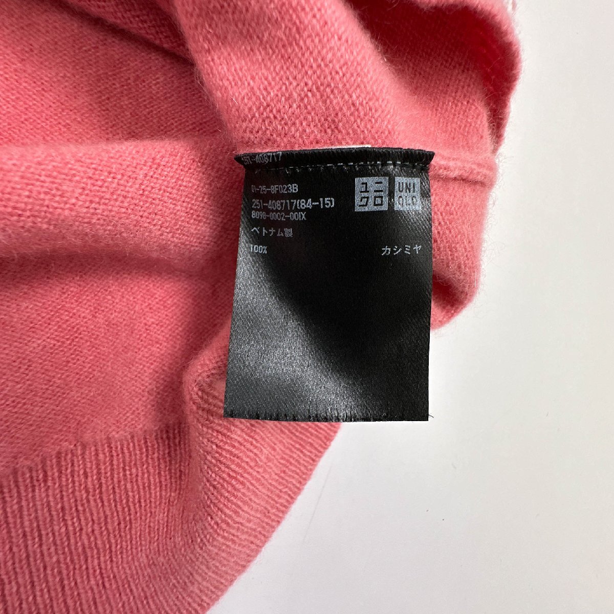 カシミヤ100%◆UNIQLO ユニクロ Vネック 長袖 カシニアウール ニット セーター XLサイズ /ピンク系/レディース O-03_画像5