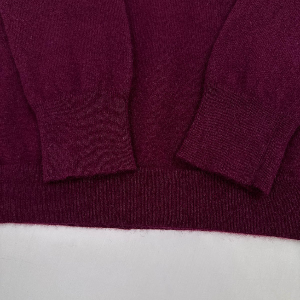 カシミヤ100%◆UNIQLO ユニクロ Vネック 長袖 ニットセーター XLサイズ / 赤紫 レディース カシミア k-184_画像6