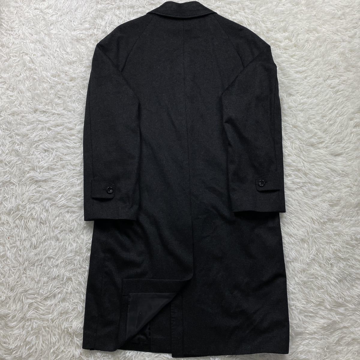 カシミヤ100% ステンカラー ロングコート ブラック Mサイズ 極美品