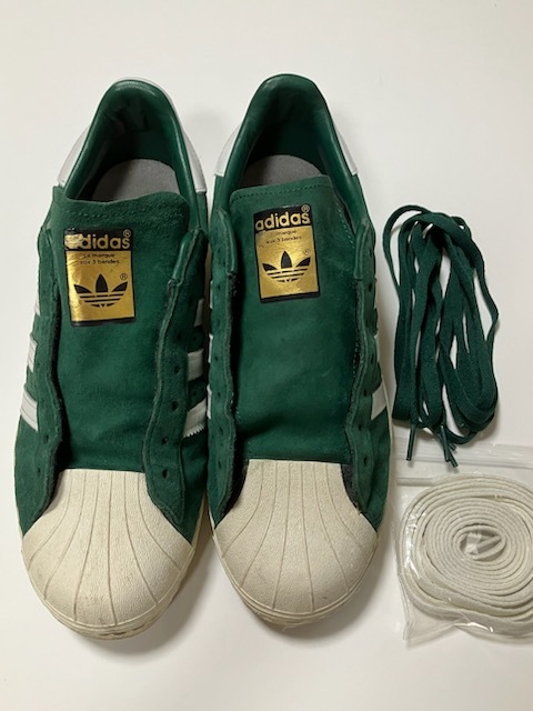 adidas SUPERSTER 80ｓ DLX SUEDE US10 アディダス　スーパースター　グリーンスウェード　２８ｃｍ　中古品_画像1