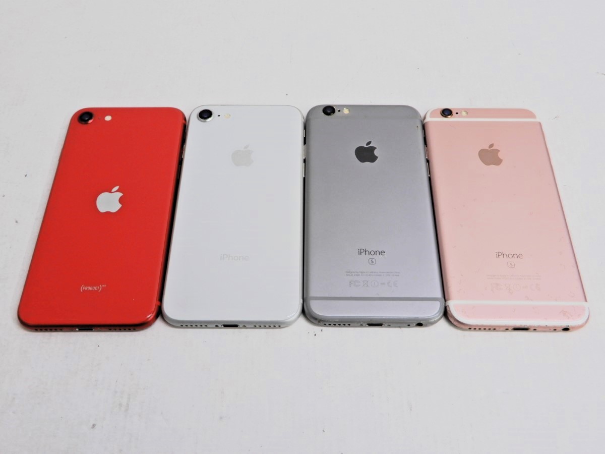 105Z906★【ジャンク品】iPhone8/SE(第2世代)/6s 4台セット MXD22J/A MQ792J/A MKQR2J/A NKQN2J/A au.KDDI 【○判定】_画像2