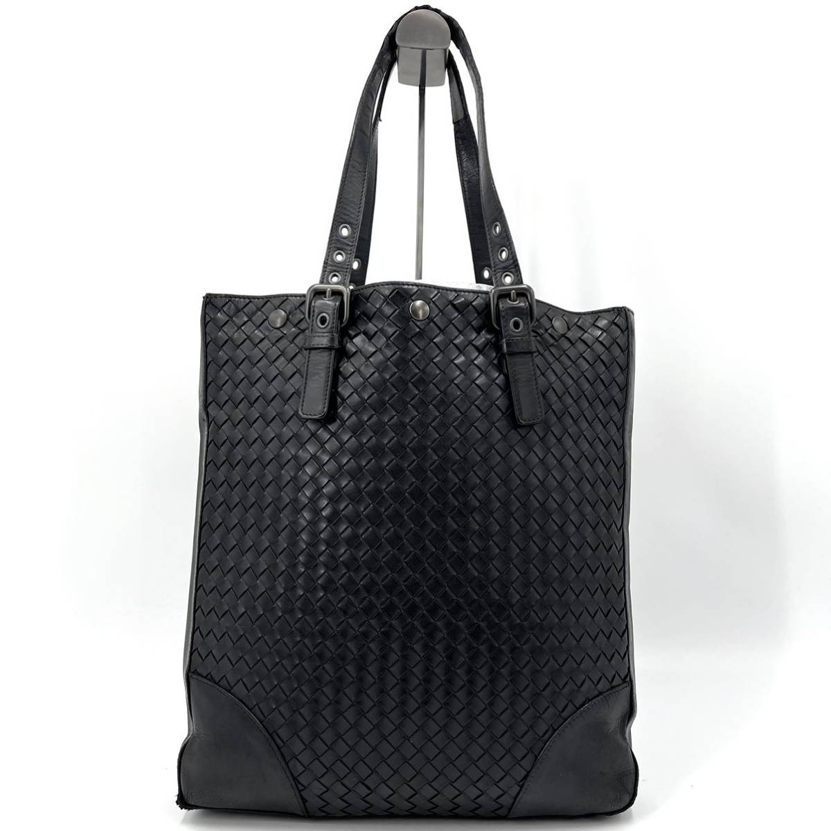 1円《 真贋済・定価40万円以上 》BOTTEGA VENETA ボッテガヴェネタ VN アキャトル トートバッグ イントレチャート ビジネス メンズ 黒 A4◎_画像3