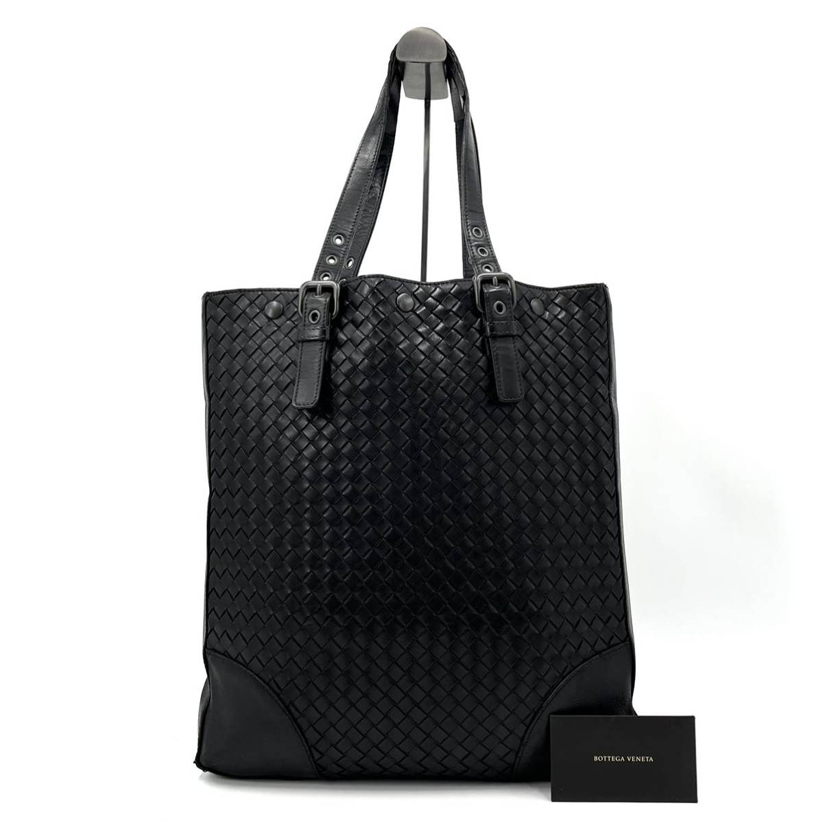 1円《 真贋済・定価40万円以上 》BOTTEGA VENETA ボッテガヴェネタ VN アキャトル トートバッグ イントレチャート ビジネス メンズ 黒 A4◎_画像1