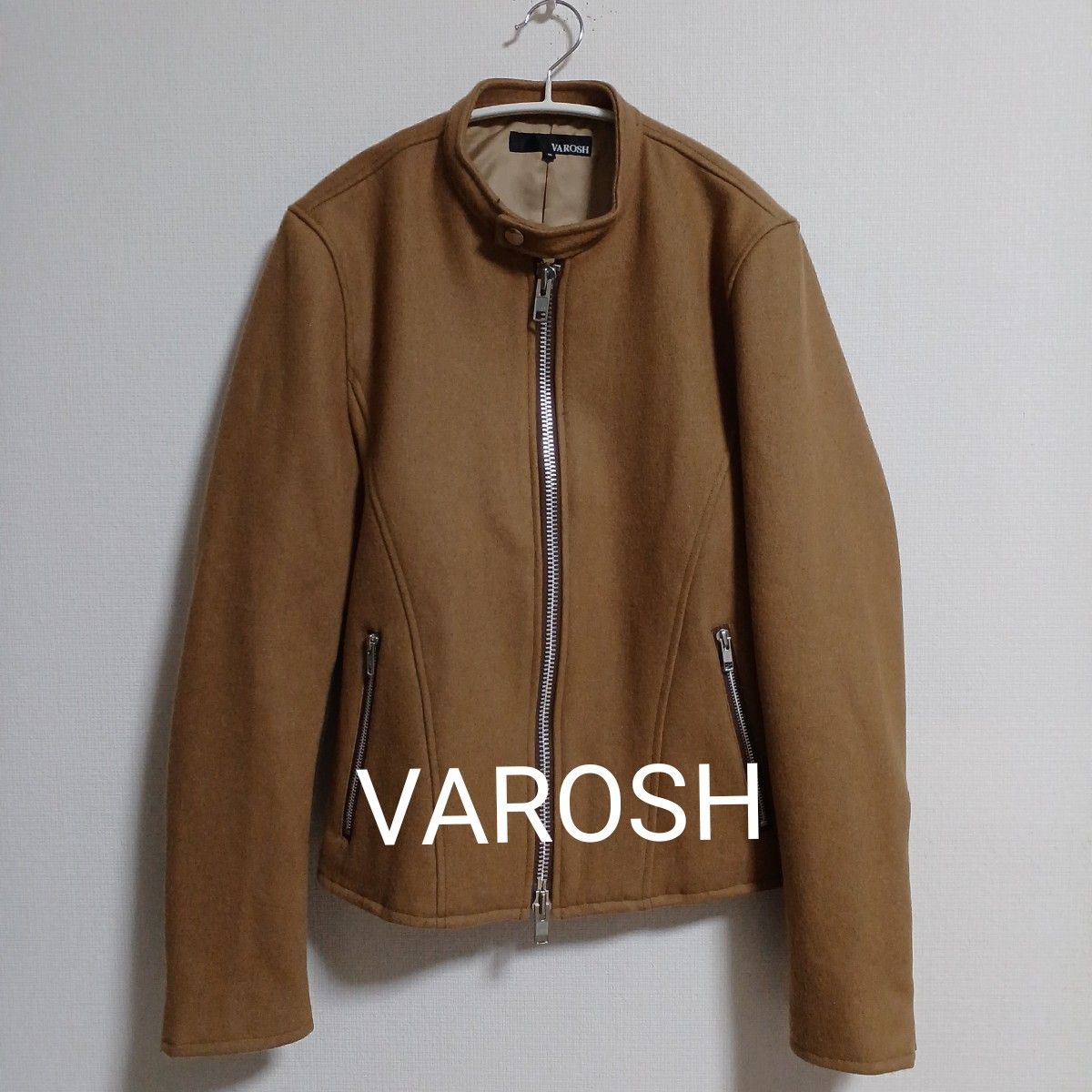 【即日発送】美品。VAROSH メルトンウール シングルライダース ジャケット