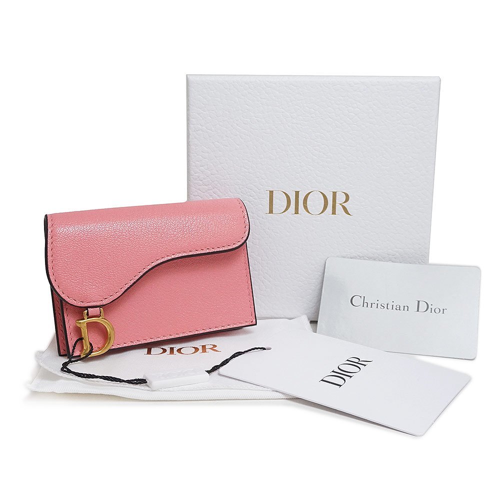 （新品・未使用品）クリスチャンディオール Christian Dior サドル フラップ カードホルダー 定期入れ レザー ライトピンク S5611CCEH 箱付_画像2