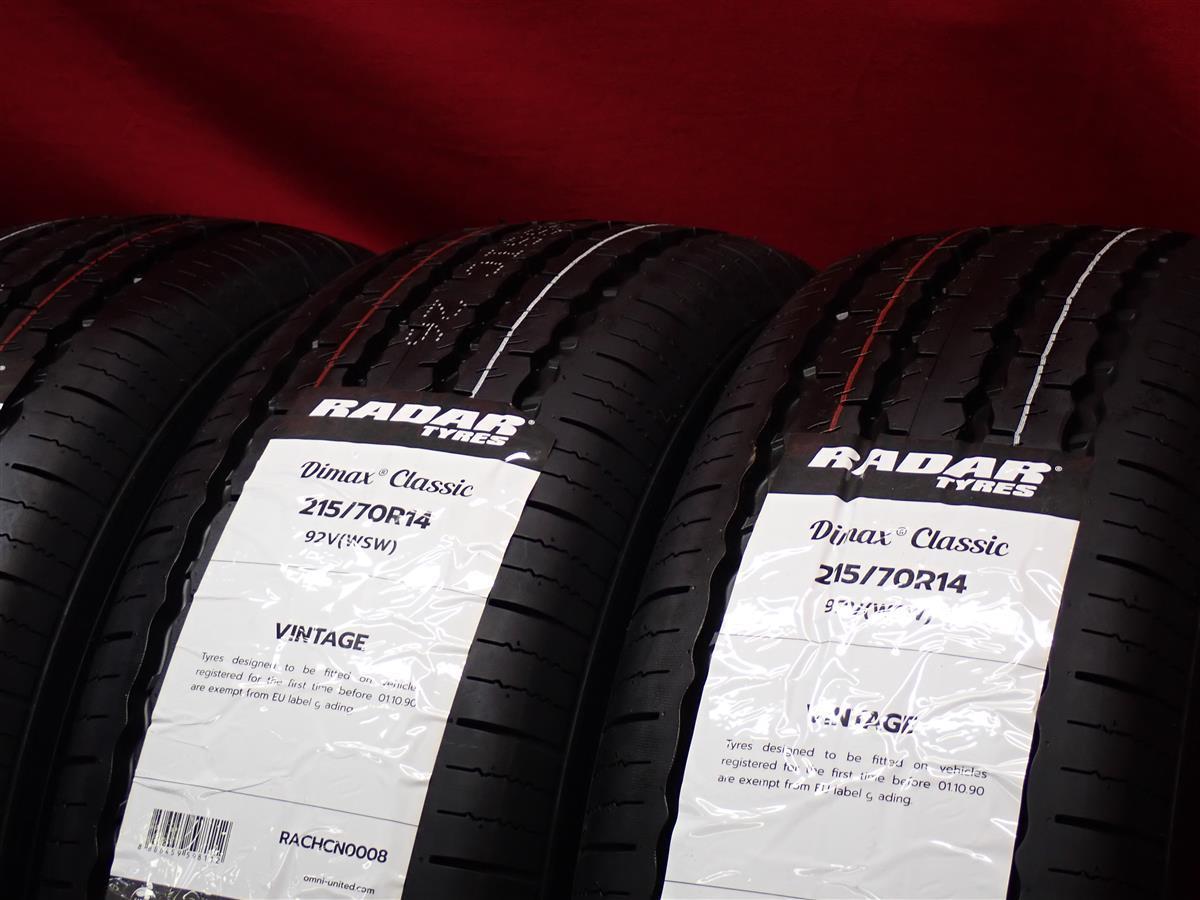 タイヤ4本 《 レーダー 》 ディーマック スクラシック [ 215/70R14 92V ] 10分山★ 旧車 クラシックカー ホワイトリボン n14_画像3