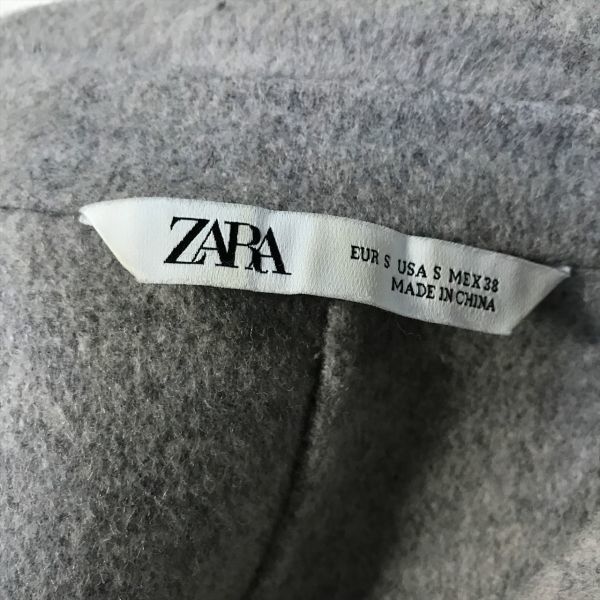 《良品◎》ZARA ザラ★メンズ*メルトン*ロングチェスターコート*グレー*サイズUSA S(MW2450)◆S80_画像6