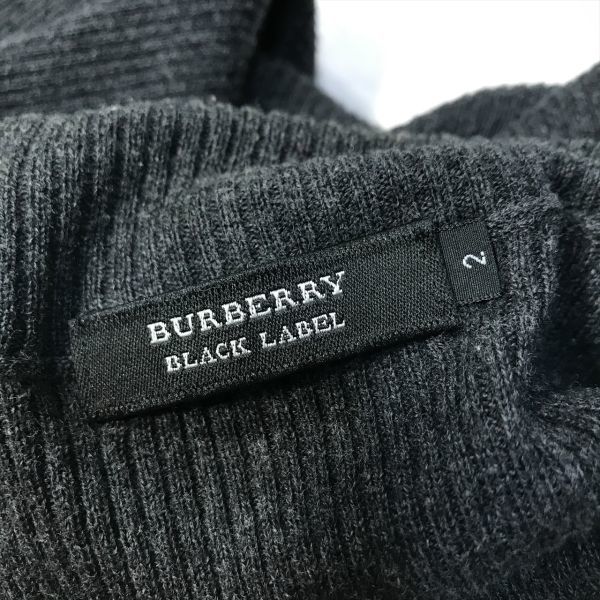 《良品◎》BURBERRY BLACK LABEL バーバリーブラックレーベル★コットンカシミヤ*タートルネックニット*セーター*グレー*2(LW1252)◆S60_画像4