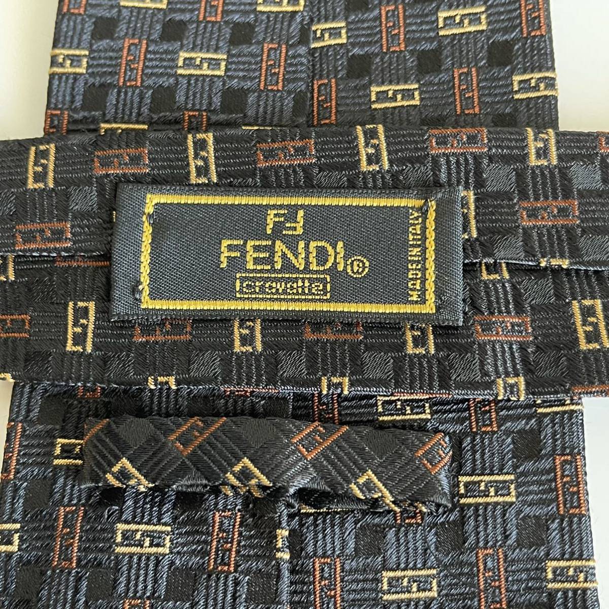 FENDI(フェンディ) 黒茶ズッカネクタイ_画像1