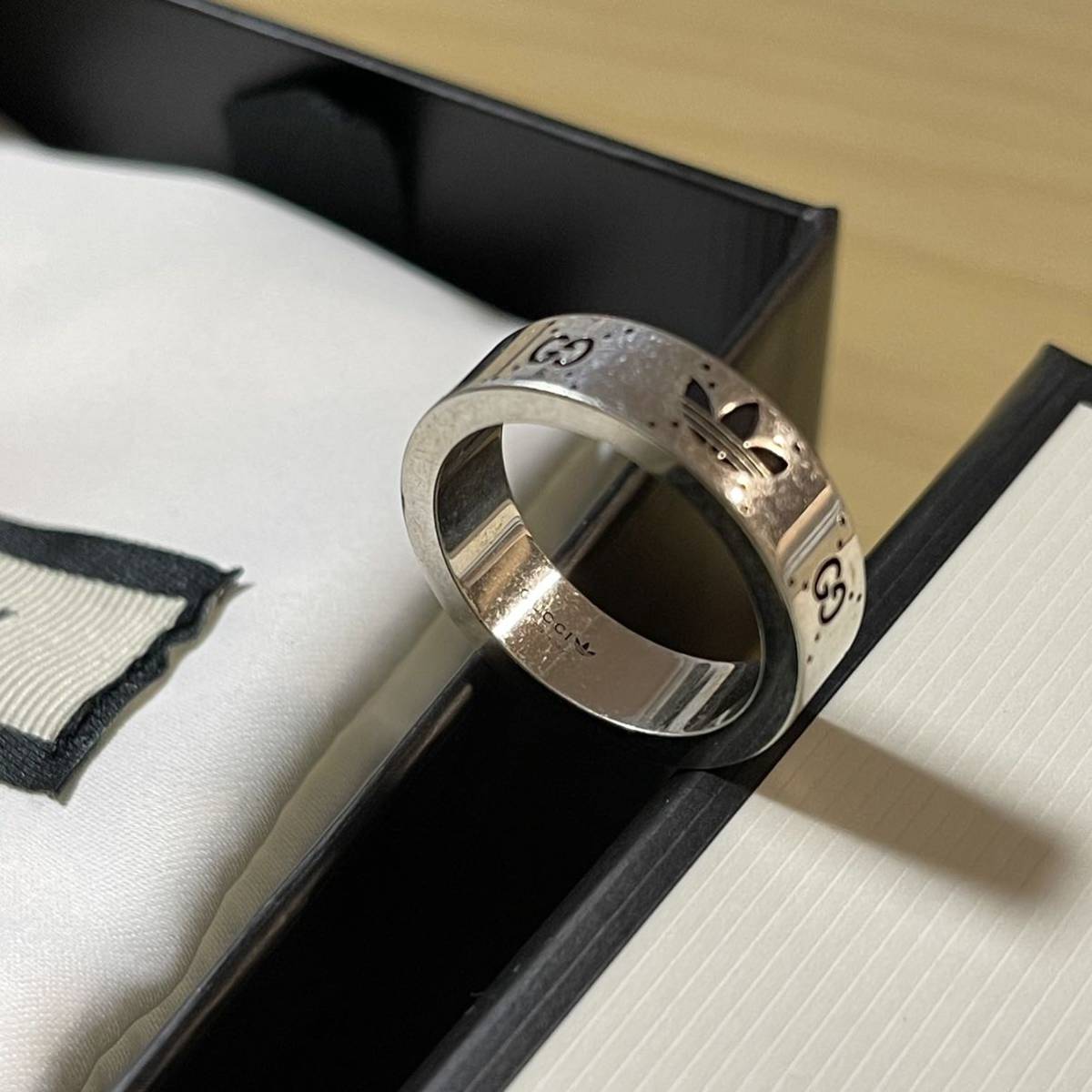  Gucci (GUCCI)× adidas Originals( Adidas Originals ) GGto зеркальный . il кольцо кольцо 17 номер новый товар не использовался с коробкой 