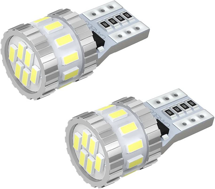  T10 LED ホワイト 爆光 キャンセラー内蔵 ポジションランプ ナンバー灯 ルームランプ 高耐久 無極性 3014LED素子6000K DC12V 2.4W ２個入_画像1