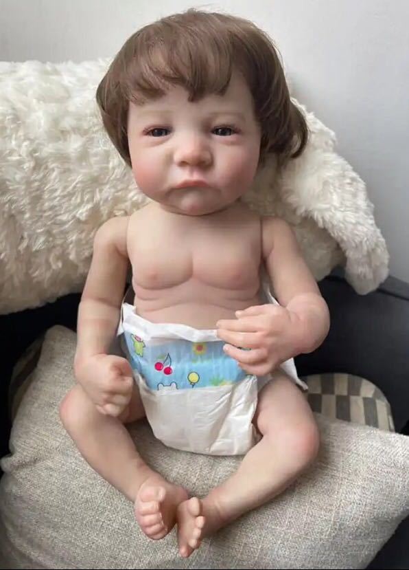 リボーンドール　赤ちゃん人形　　リアル赤ちゃん　ベビー　　18インチ　46cm フルセット　かわいい幼児　本物思考製造　植毛　1.2キロ