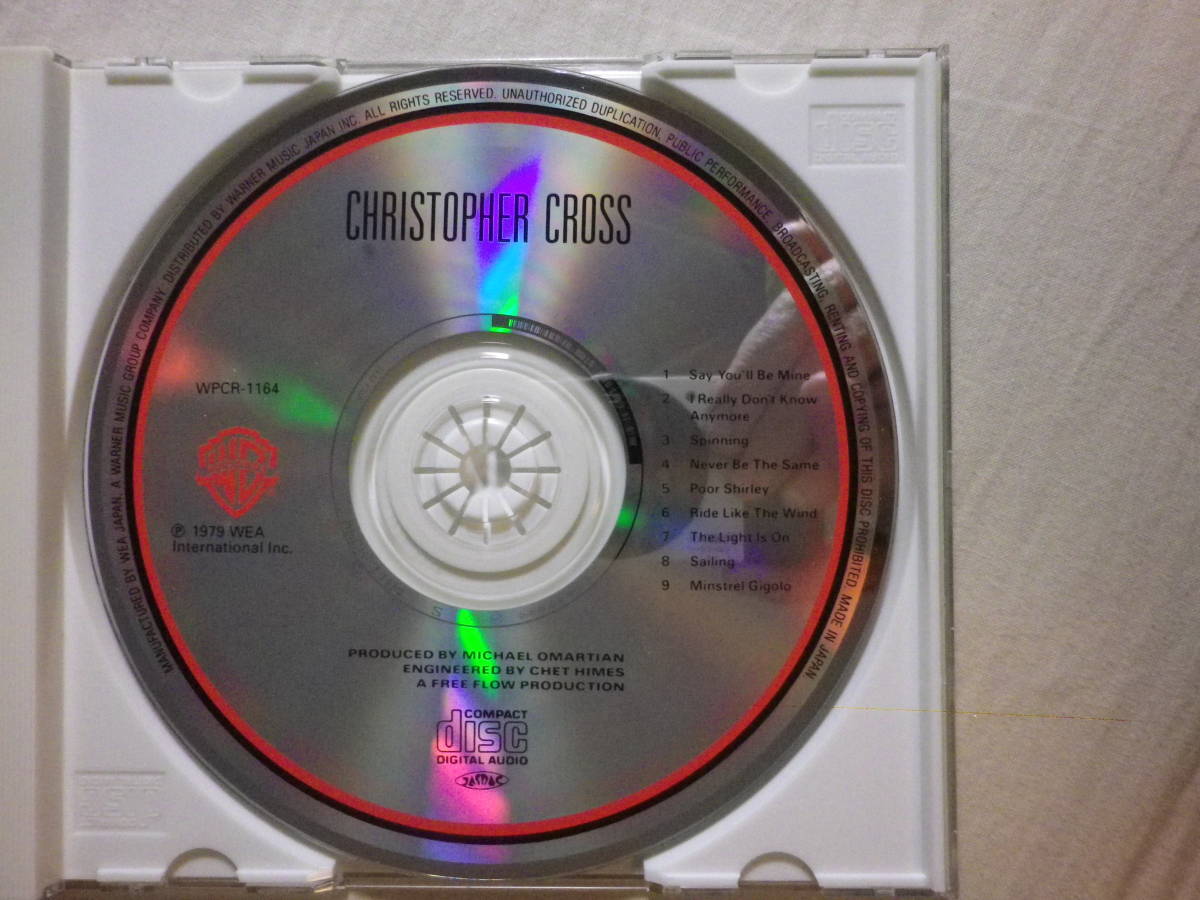 『Christopher Cross/Christopher Cross(1979)』(1997年発売,WPCR-1164,廃盤,国内盤帯付,歌詞対訳付,Sailing,Ride Like A Wind,AOR,SSW)の画像3