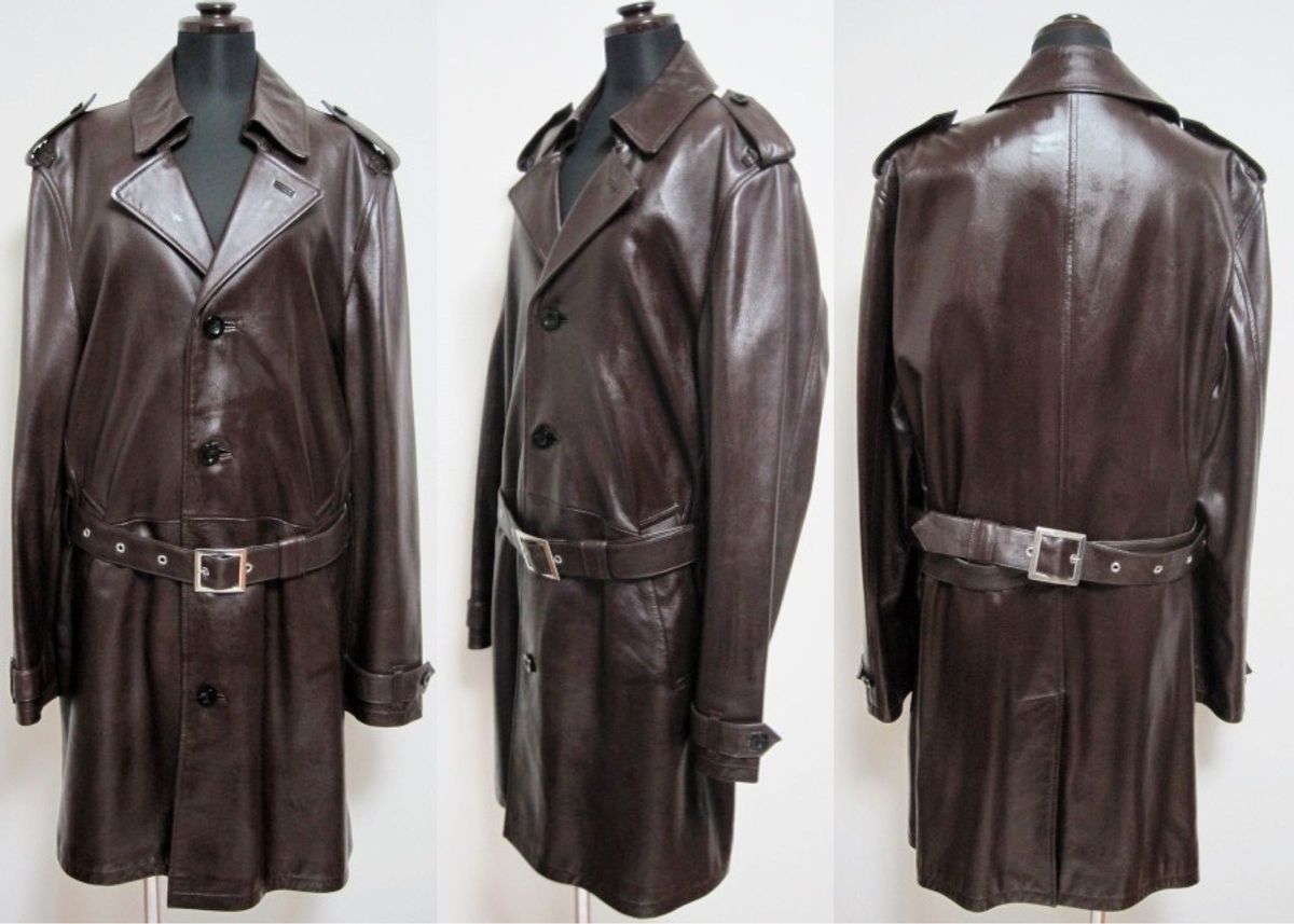 キムタク着 BURBERRY BLACK LABEL 希少 ラムレザー トレンチ キムタク着 BURBERRY BLACK LABEL 希少 ラムレザー トレンチ