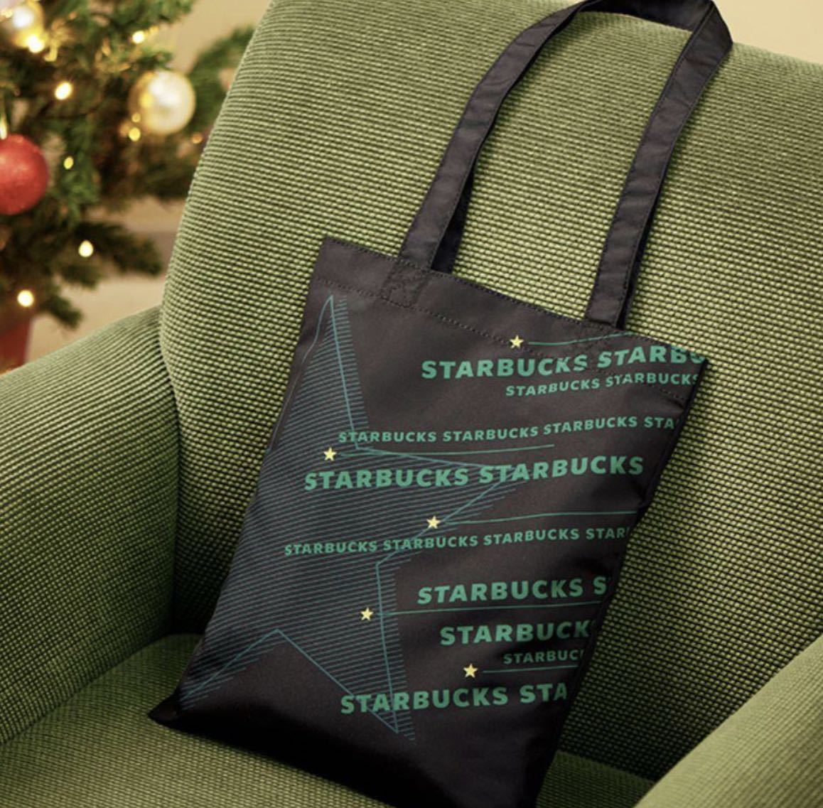 スターバックス　2023 ホリデー トートバッグ フラットバッグ ブラック Starbucks スタバ ノベルティ _画像1
