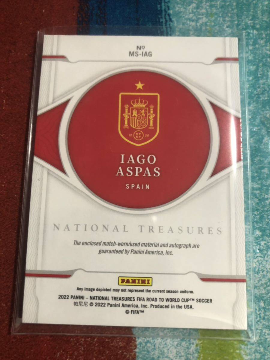 45/49 イアゴアスパス PANINI NATIONAL TREASURES SPAIN IAGO ASPAS スペイン代表 直筆サイン パッチ_画像2