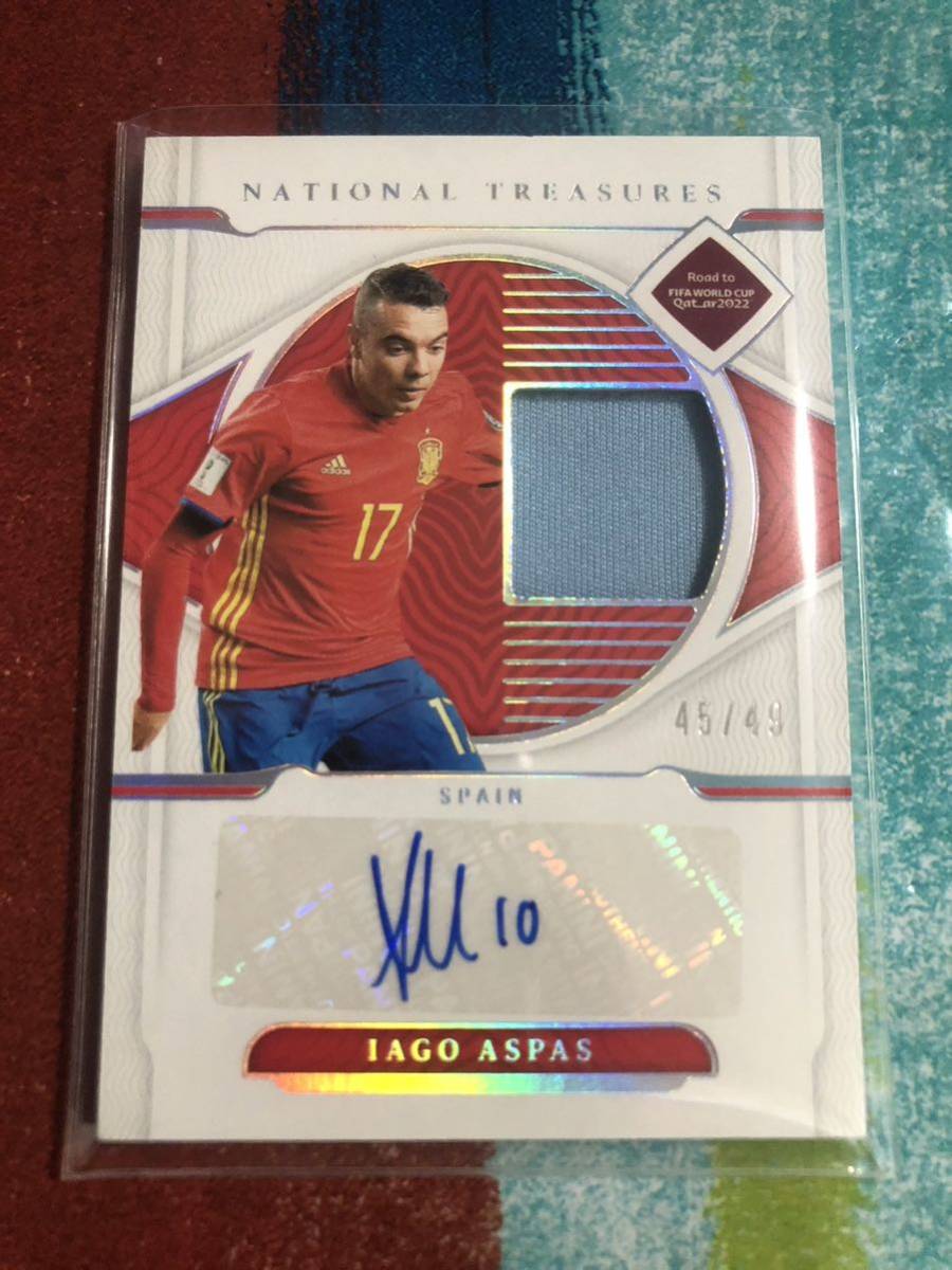 45/49 イアゴアスパス PANINI NATIONAL TREASURES SPAIN IAGO ASPAS スペイン代表 直筆サイン パッチ_画像1