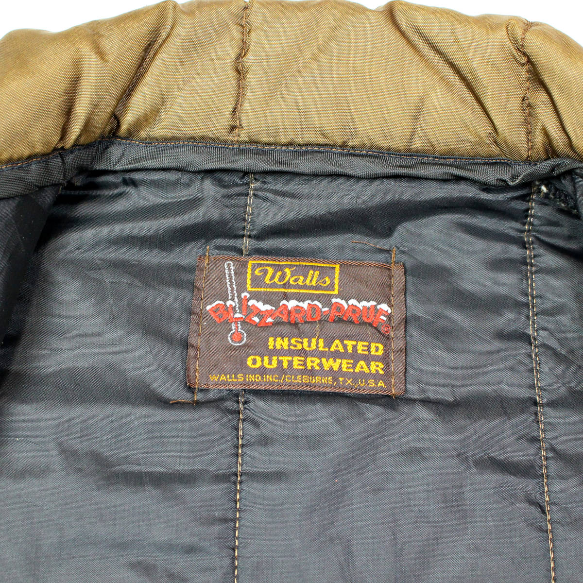 70s 80s WALLS wall z nylon quilting jacket CROWN C&C zipper Vintage America old clothes Brown 