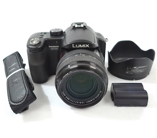 Panasonic パナソニック デジタルカメラ LUMIX DMC-FZ50 LEICA DC VARIO-ELMARIT F2.8-3.7 7.4-88.8mm ASPH. ブラック フード付き_画像1